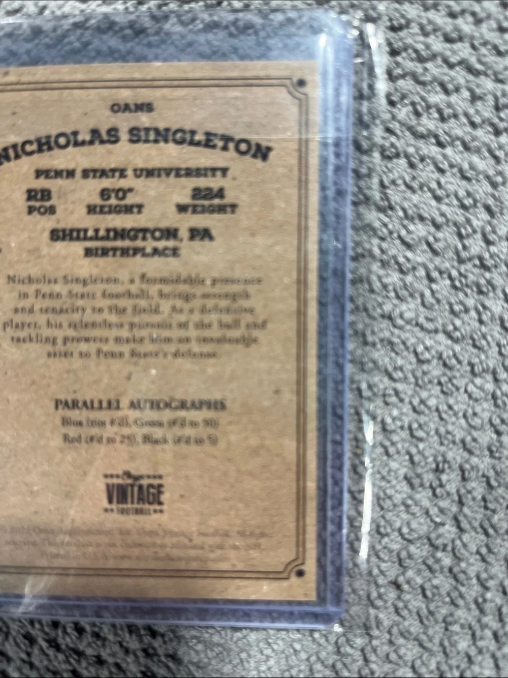 2023 Onyx Autograph (Blue) Nicholas Singleton -